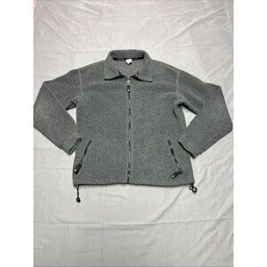 Columbia Fleece Full Zip Sweater Women's Size Large Gray Pockets Comfy Warm